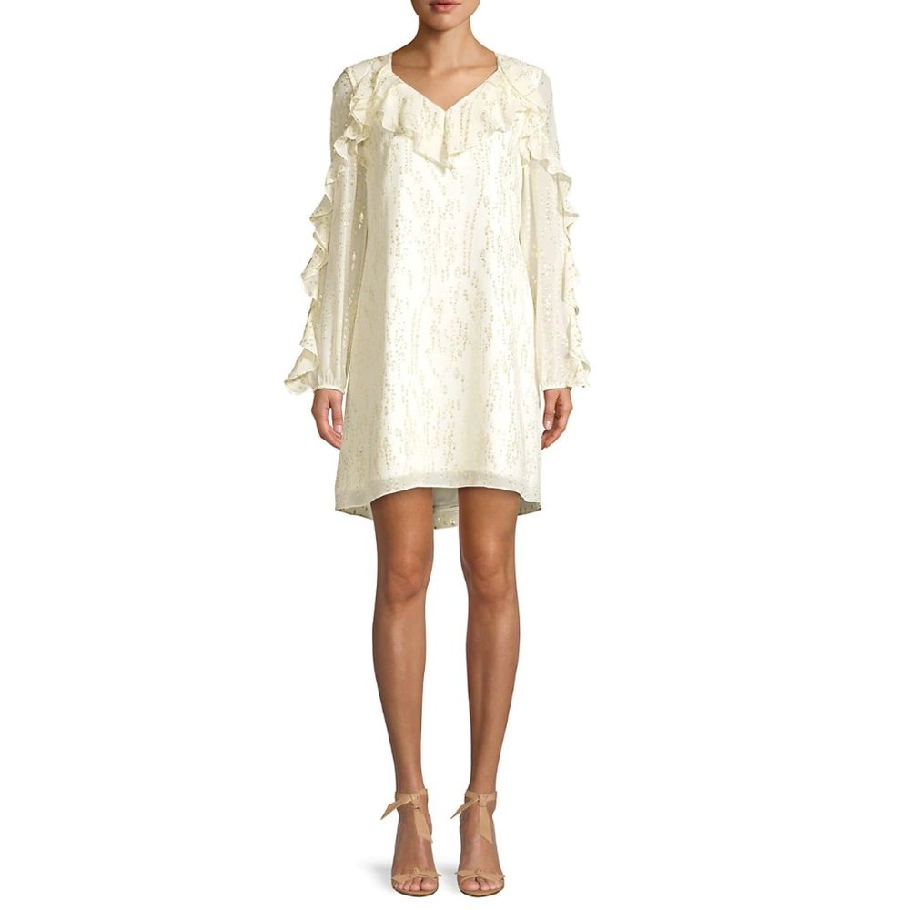 Lilly Pulitzer Belle Metallic Silk Shift Dress 14